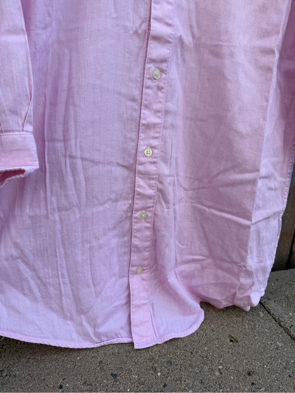 LRL Women’s Pink Chevron Sleep Shirt Dress Button Down Long Sleeve Small - Picture 6 of 10